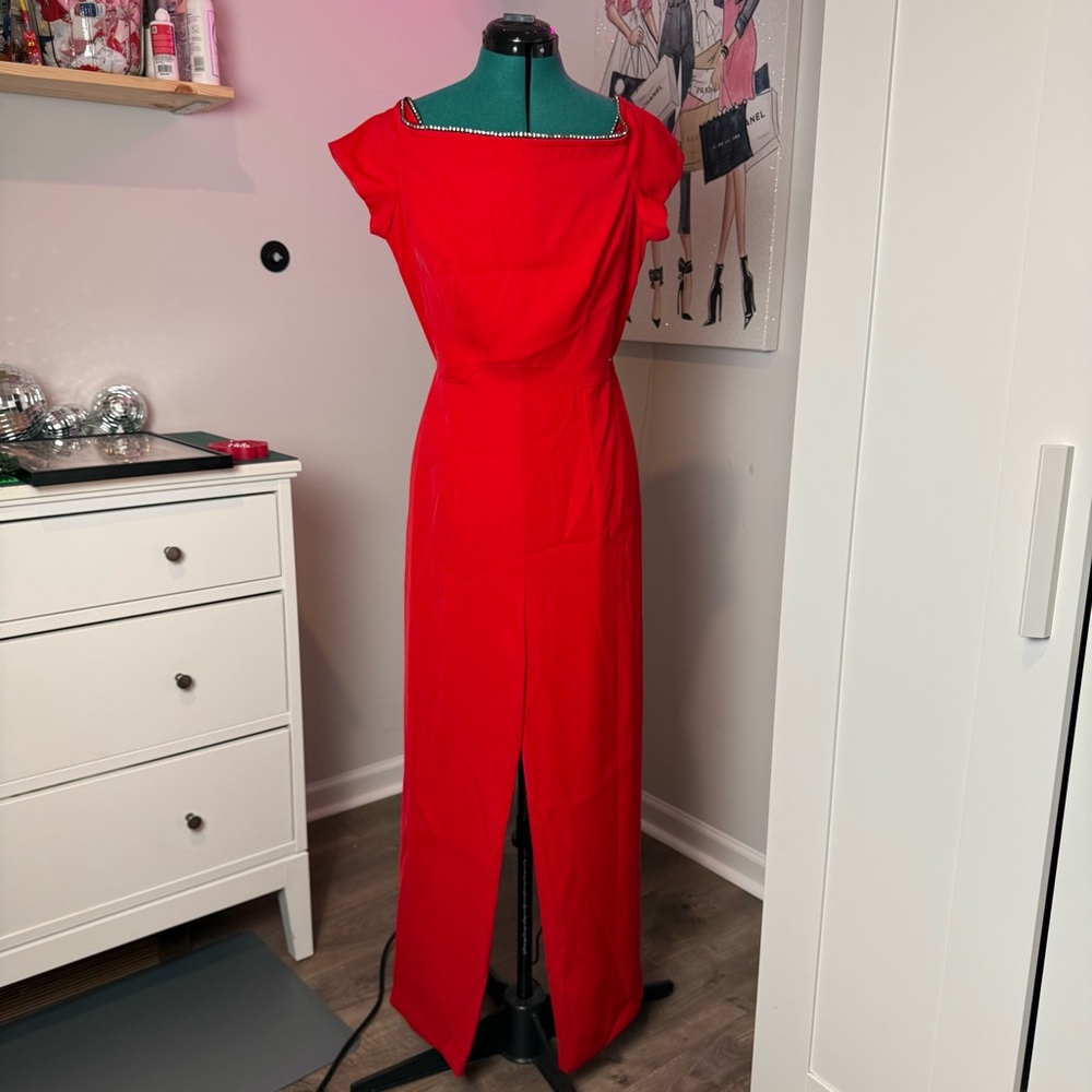 ✨ Trina Turk Vibrant Red Maxi Romper Jumper